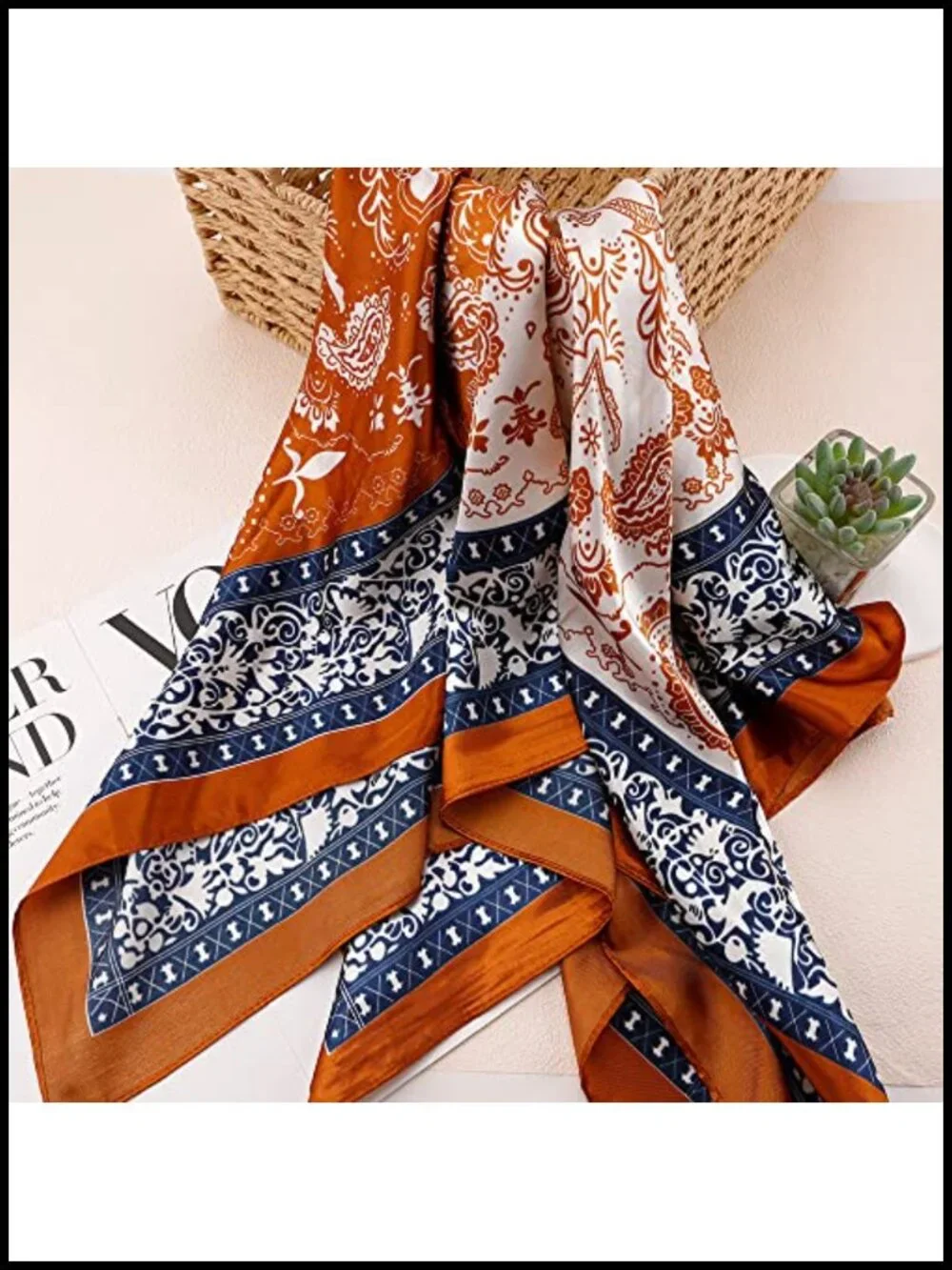 Silk-Like Bandana Wrap Head Scarf - Polyester Square Scarf 35x35
